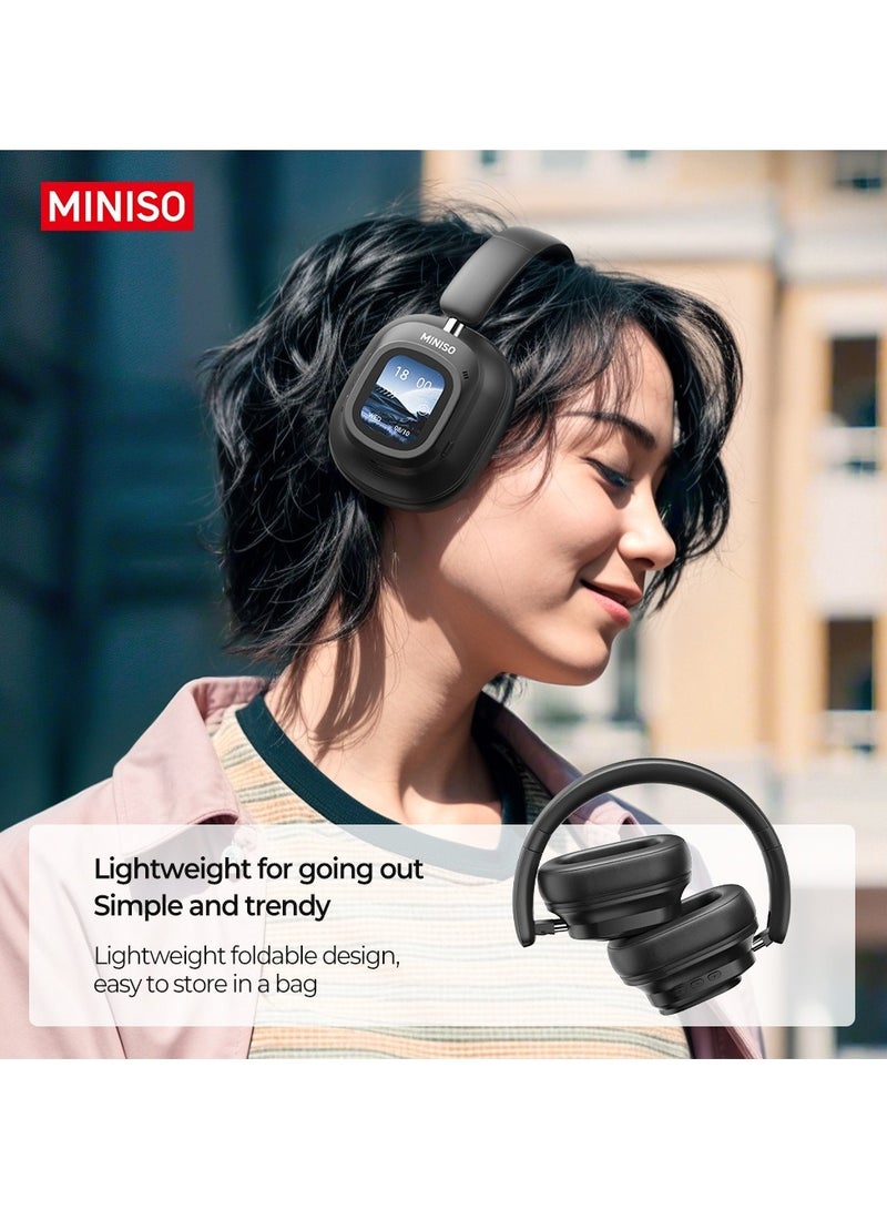 MINISO G90 Headset with Screen ANC Noise Reduction 5.4 Wireless Earbud HiFi Stereo Subwoofer Headset - Image 3